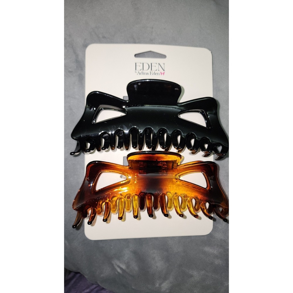 Eden by Adina Eden Large Claw‎ Clips in black and tortoiseshell.